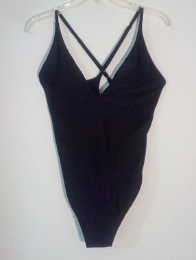 Shade & Shore Black Strappy Swimsuit XK 16 NWT $40 One Piece